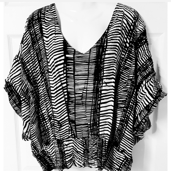 I.Q. & Co. Top Size 3X Stripe Cold Shoulder Dolman EUC - Picture 3 of 13
